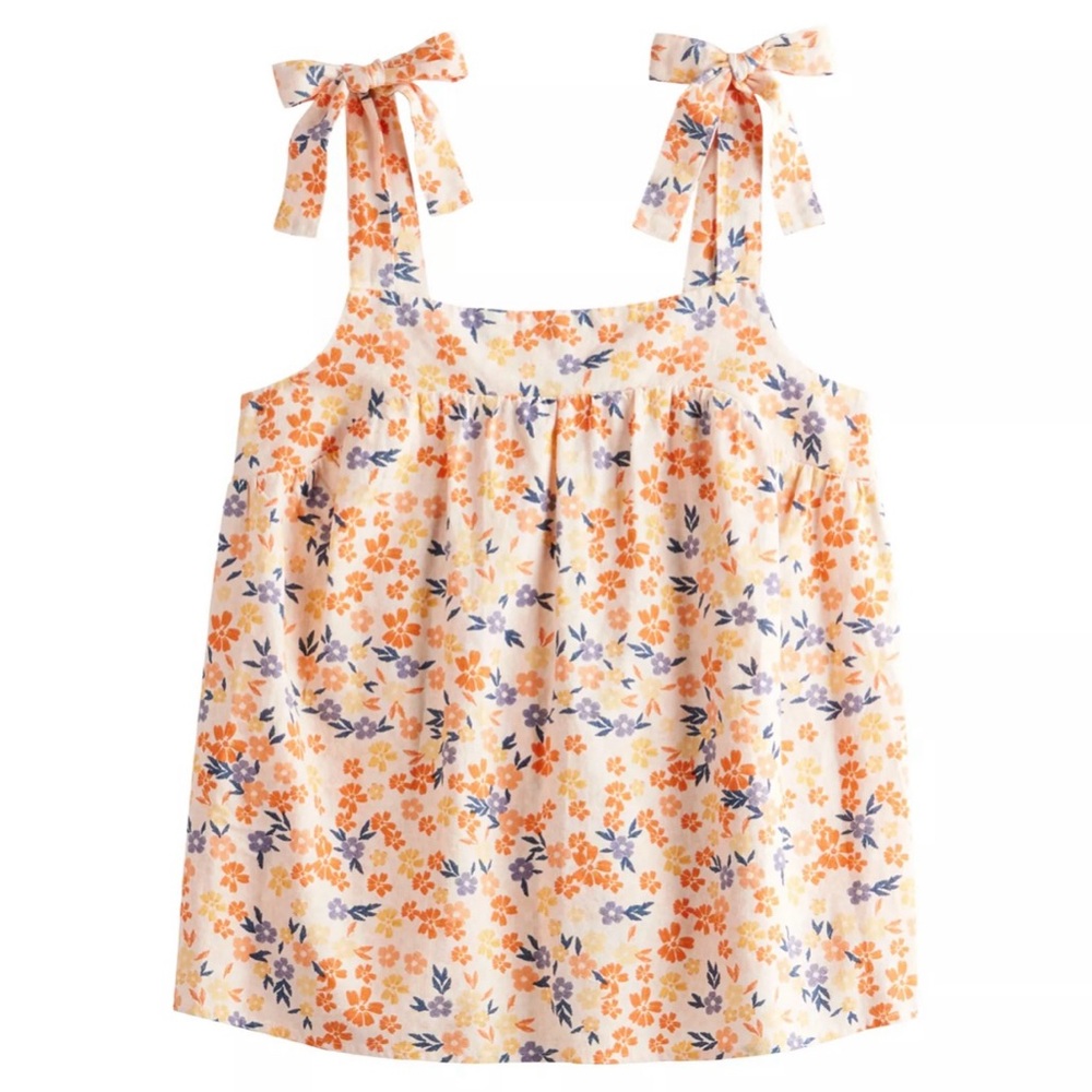 Sonoma- Floral Print Flowy Tie-Strap Tank Top (NWOT)